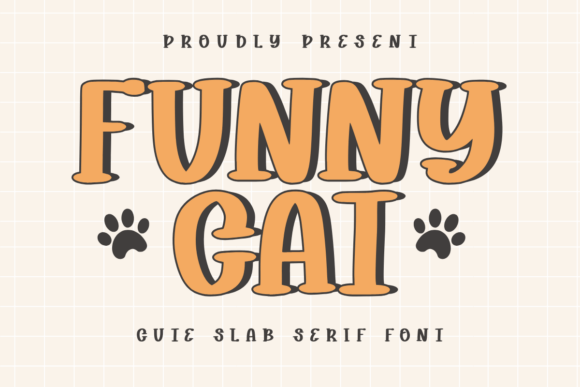 Funny Cat: A Playful Slab Serif Font for Creative and Romantic Projects